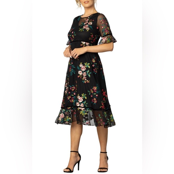 NEW w/TAGS KIYONNA The Wildflower Embroidered Floral Mesh Dress Plus Size 2X - Picture 1 of 12